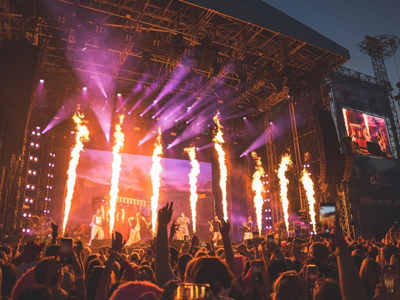 Spectacular pyrotechnics at the show.
