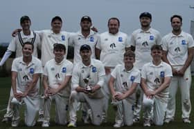Scalby 2nds show off their Cayley Cup after the dramatic success against Cayton 2nds.