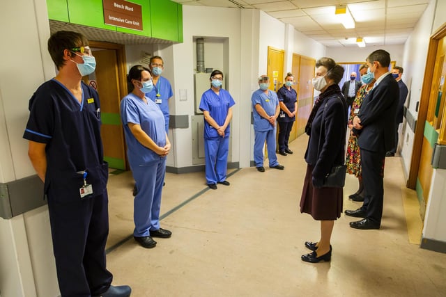 HRH Anne, the Princess Royal, thanked staff at Scarborough Hospital at the height of the Covid pandemic with a visit in 2020.