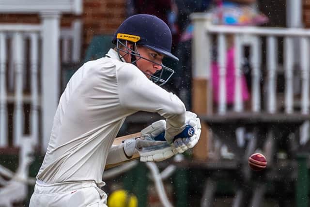 Rhys Buck was praised by his skipper Kai Morris after his half-century in the winning draw at Marton 2nds. Photo by Brian Murfield