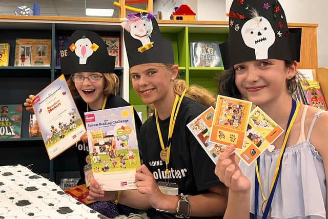 From left, Olivia O'Connell, Faith Harford and Amelie Kilford, who were volunteers at Ripon Library during last year’s Summer Reading Challenge.