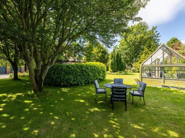 Looking across the landscaped garden.