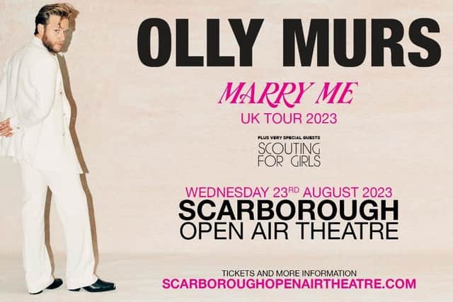 Pop star Olly Murs is bringing his Marry Me tour to the Open Air Theatre, Scarborough.