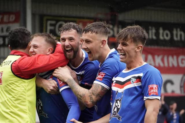 Whitby Town earned a crucial 3-2 win on the road at FC United of Manchester on Good Friday. Photo by Owen Cox