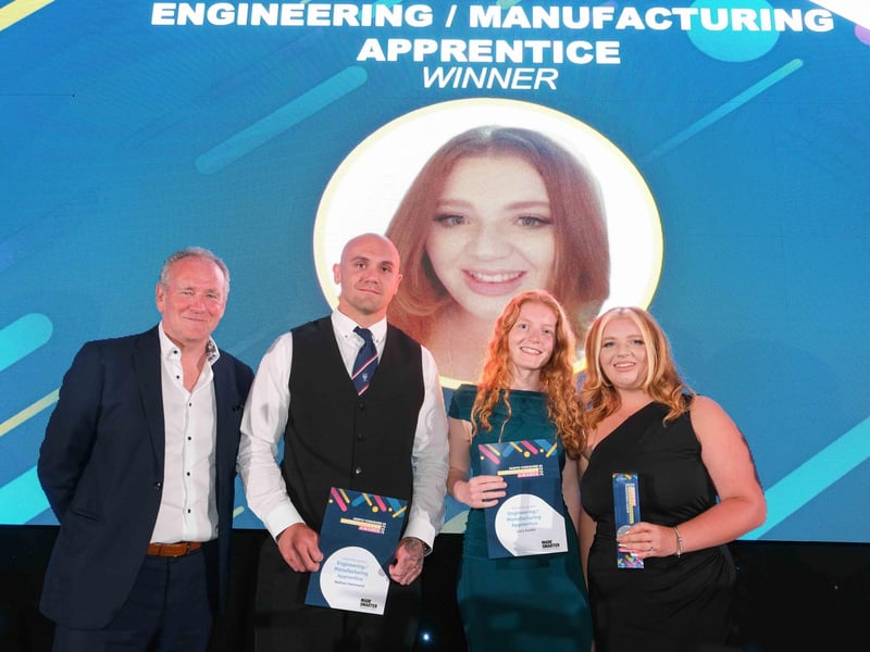 Engineering/Manufacturing Apprentice of the Year Award winner Niamh Brodigan, of Portakabin Ltd, pictured right
