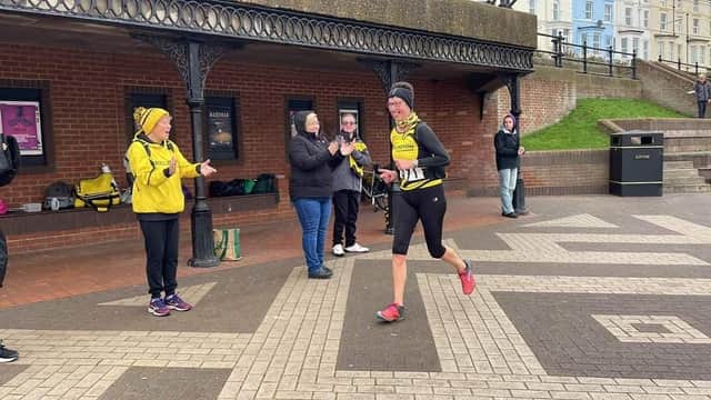 Lyn Gent was a popular winner in the Bridlington Road Runners Constable Handicap