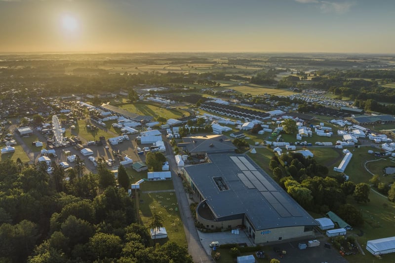 The sunrise over the Great Yorkshire Showground ahead of a jam-packed first day