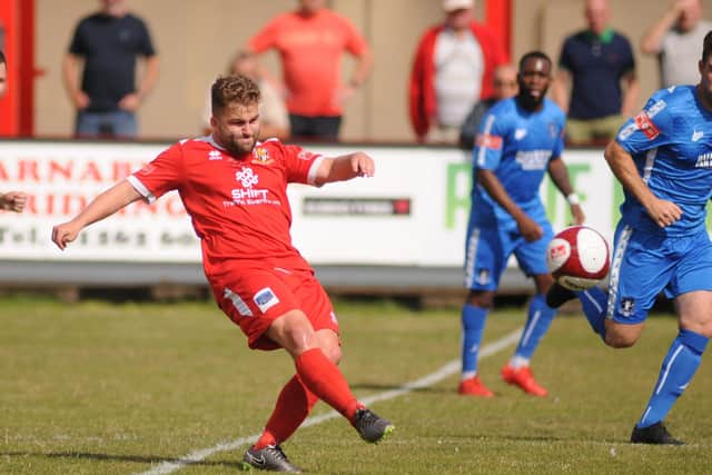 Andy Norfolk in action for Bridlington Town at home to Dunston in the FA Cup
