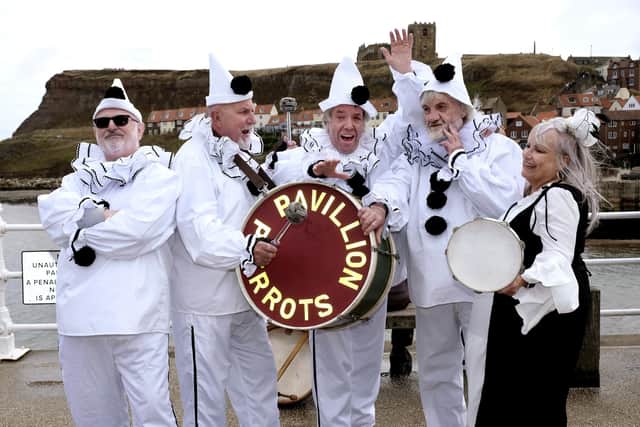 The Pavilion Pierrots get ready to perform.
224744n