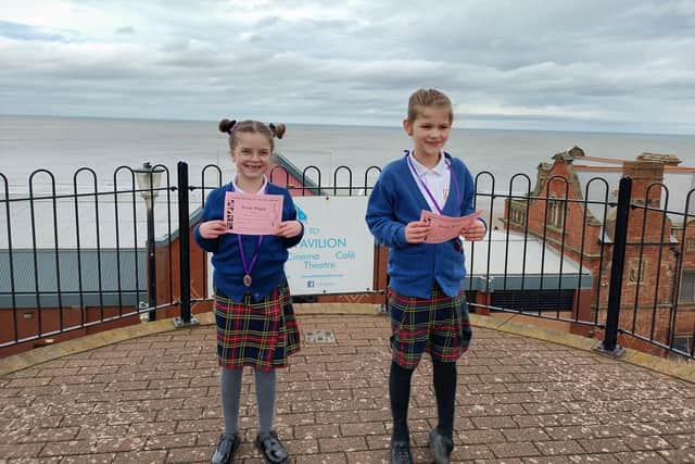 Two girls from St Hedda's won first prize for a duologue poetry recitation.