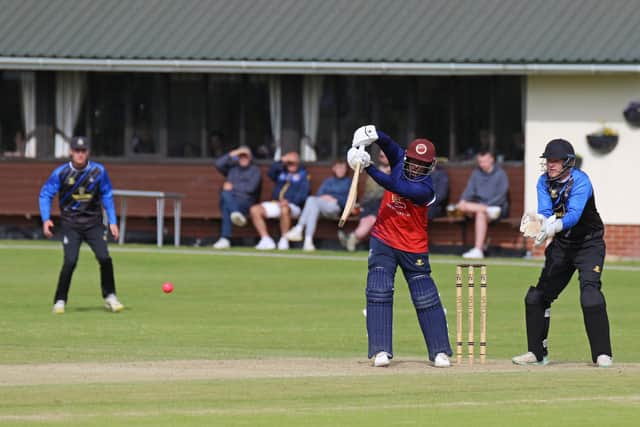 Imal Liyanage top-scored for Woodhouse Grange in their cup loss against Scarborough on Sunday. Photo by Mark Crabtree