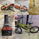 North Yorkshire Police are looking for the owners of a selection of tools, power tools and some children's bikes. Photo courtesy of North Yorkshire Police.