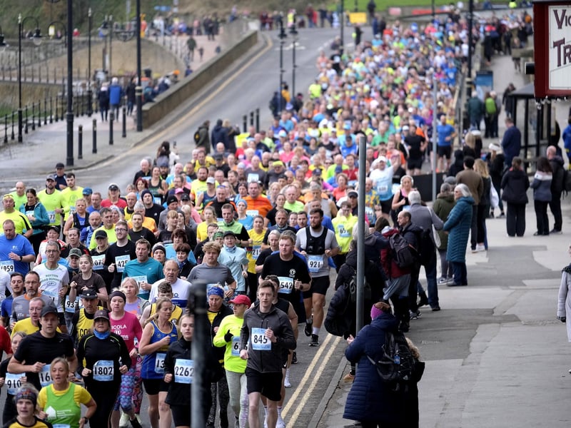 Runners along Scarborough seafront.