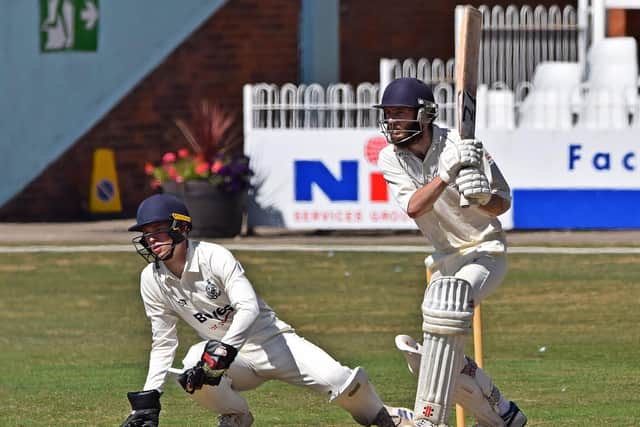 Simeon Padmore hit 32no in Glaisdale's rained-off game against Brid 3rds. Photo by Simon Dobson