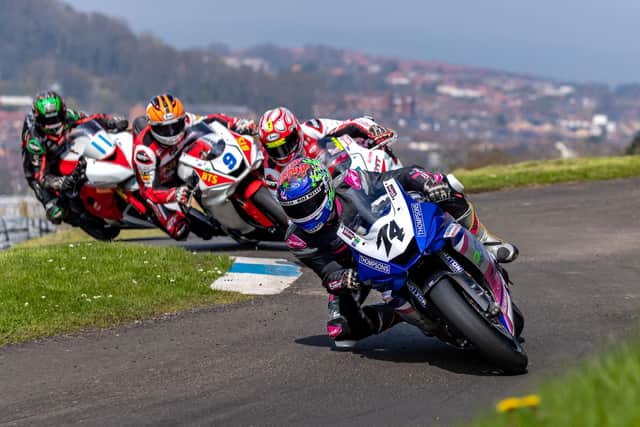 Action from the feature race at Oliver's Mount.