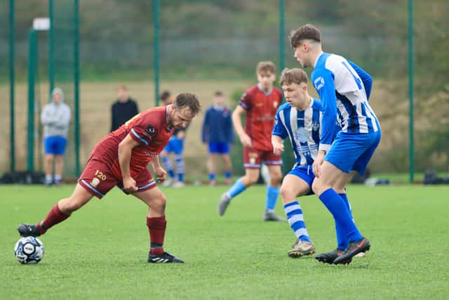 Brid Rovers Pandas, maroon, lost 4-2 at home to Driffield Town. Photo by TCF Photography