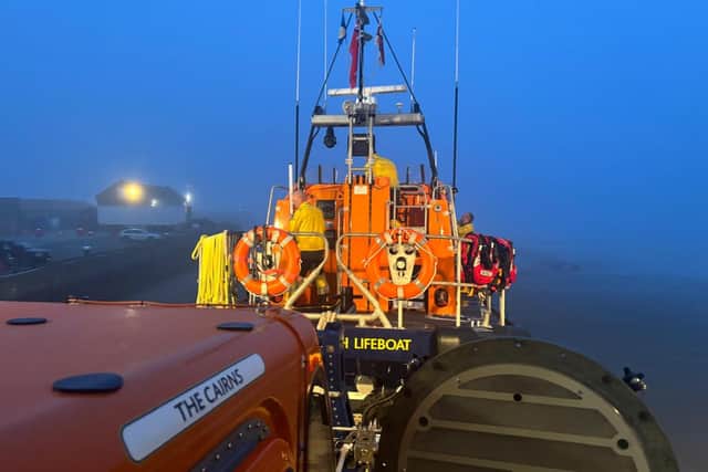 The all-weather lifeboat being recovered to the boathouse - Image: RNLI/Tabz Nixon