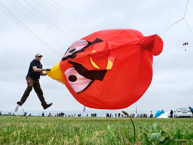 Andy Clayton sets his kite into the sky.