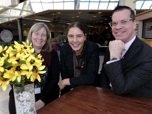 From Scarborough College - Rebecca Leeson, student Sibelle Baza and Martin Richardson.
picture: Richard Ponter, 2307170a