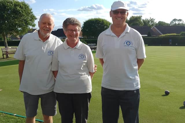 Members of the Bridlington Alexandra BC Midweek League Division 1 team, from left, Barry McCall, Dianne McCall and Mike Hobson.