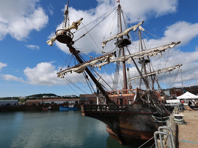 The replica of the Spanish galleon is berthed in Scarborough.