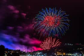 Fireworks light up Whitby at regatta.