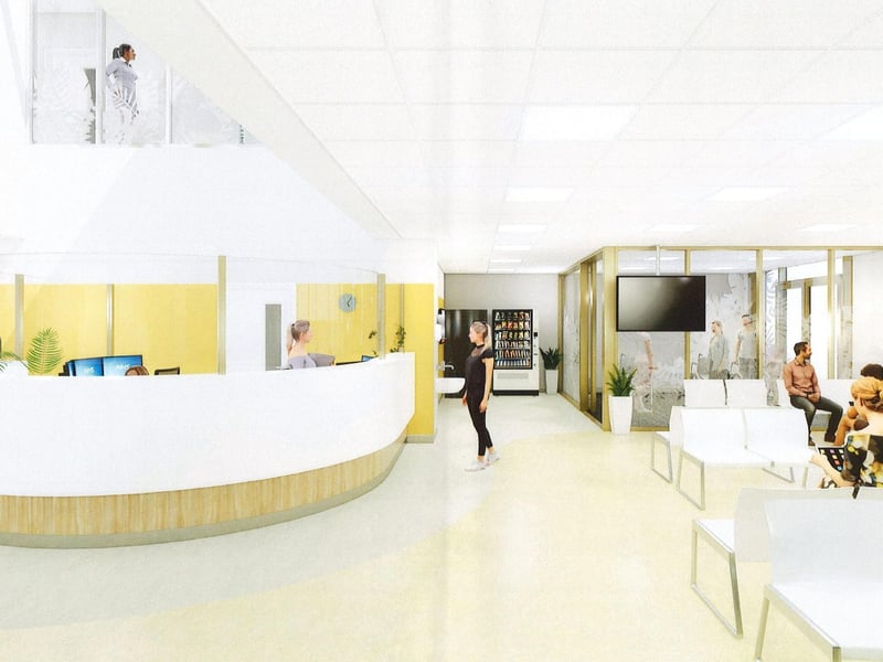 The reception area