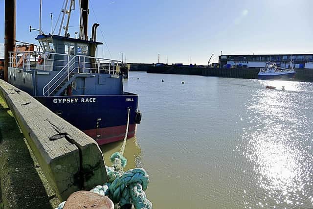 The harbour quayside at Bridlington, by Aled Jones.