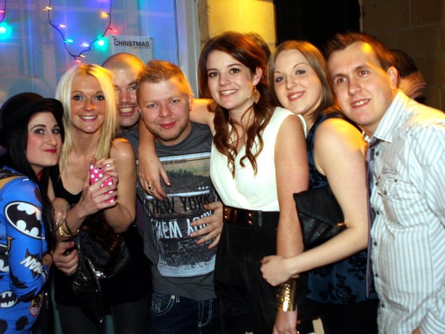 Jo, Sarah, Dave, Jamie, Sadie, Stacey and Mark celebrating Sadie's 21st birthday