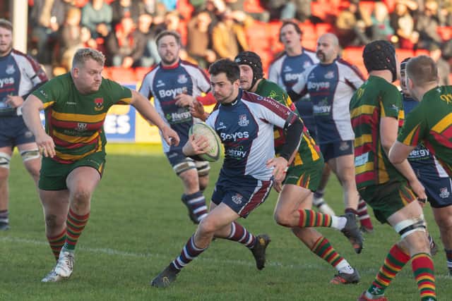 Joe Davies in action for the hosts. PHOTOS BY ANDY STANDING