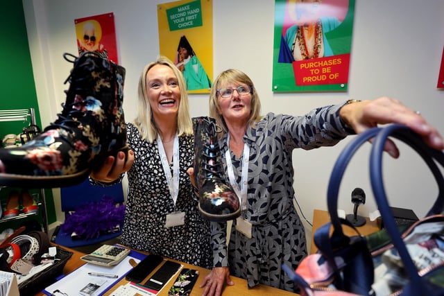 Organisers Jenny Rowan and Rachel Philliskirk on the till