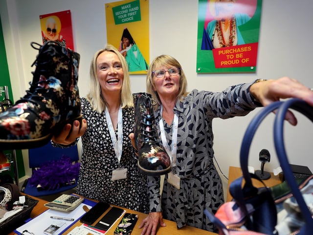 Organisers Jenny Rowan and Rachel Philliskirk on the till