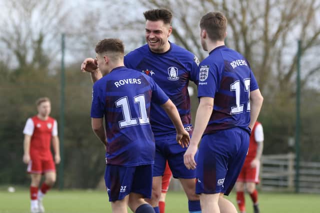 Bridlington Rovers Pandas celebrate a goal in their 8-4 home win against Wareham Forest.