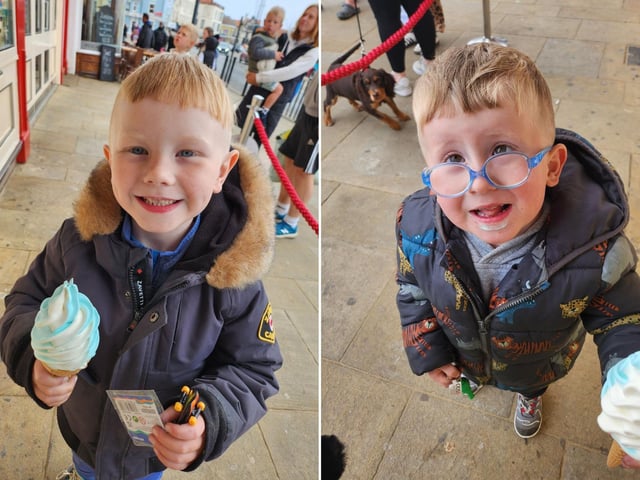 These two gorgeous boys enjoyed an ice cream on the seafront!
