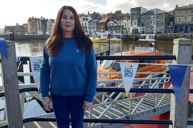 Emma Cassie, who was rescued by Whitby RNLI after the rowing boat she was on capsized in bad weather.