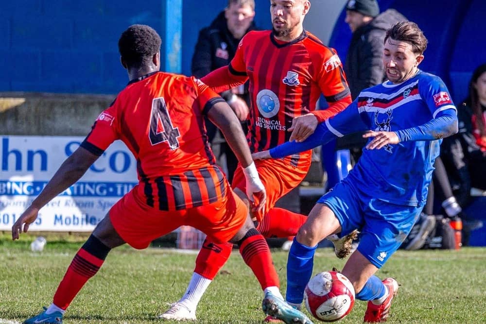 Whitby Town earned a crucial 1-0 home win against Basford United on Saturday. Photo by Brian Murfield