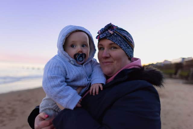 Hayley, 35, was diagnosed with breast cancer in 2021 while pregnant with her son Louie. Credit: Stephen Roe