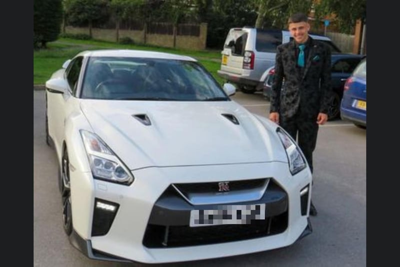 Here is Chase Wingrove looking very smart next to his stunning prom transport.