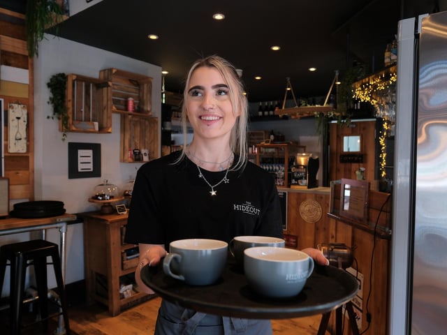 Tilly Dixon seving coffee.