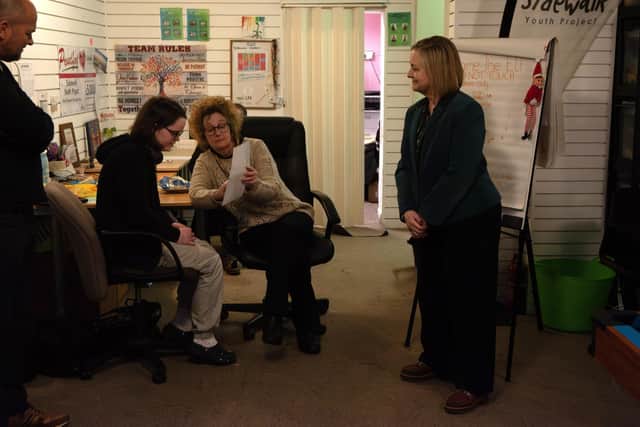 MP Alison Hume visits Turning Tides and Sidewalk Charitable Trust in Scarborough. photo: Rhys O'Callaghan