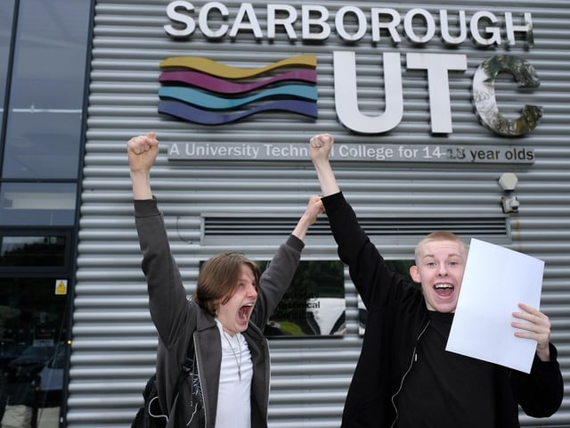 Riley cheers for Sean as Sean gets his results.