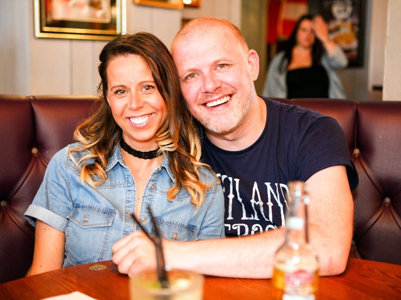Lovely couple Gemma & Ray find a quiet corner in Scarborough Flyer