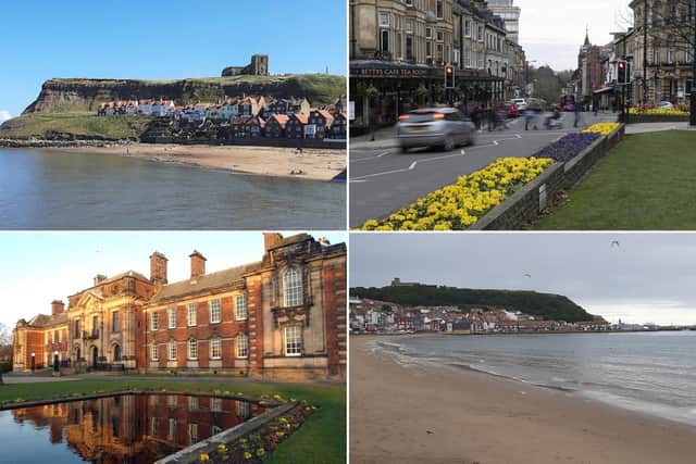 North Yorkshire taxpayers face another 4.99% rise in council tax, clockwise from top left: Whitby, Harrogate, Scarborough; and county hall at Northallerton.