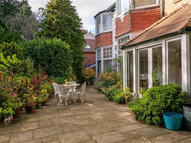 The patio area located next to one of the conservatories.