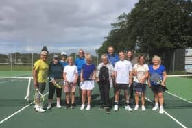 Front, from left, Juan Carlos Lino, Rosie Allan Lees, Jill Crawford, Tracey Nicholls,  Davina Allan Lee's, Pierre Canta, Carol Bickerdike, Pearl Rogerson. Back, from left, Tracey Teasdale, David Goacher ,John Bell and Carolien Lino at the American tournament