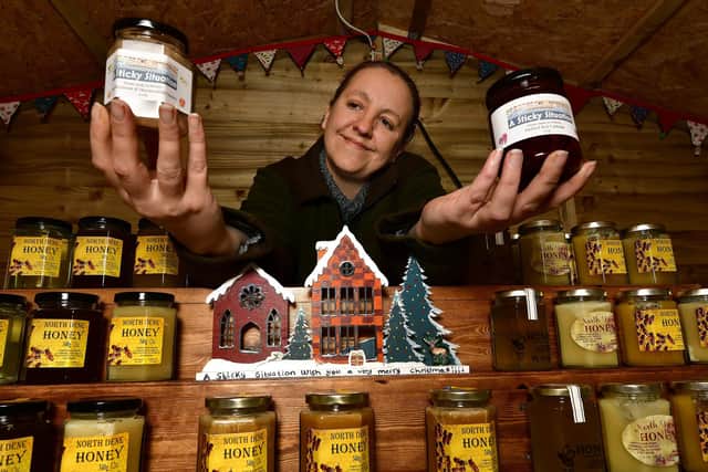 Jen Eastaugh of a Sticky Situation with her festive produce.
picture: Richard Ponter