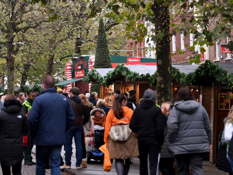 A large crowd visited the market.