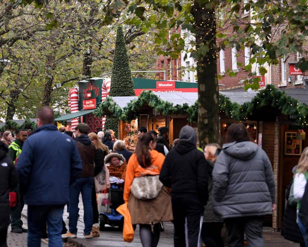 A large crowd visited the market.