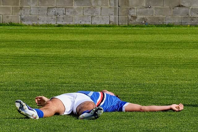 Whitby Town were knocked out of the FA Cup by a 5-2 home loss to Ashton United. Photo by Owen Cox