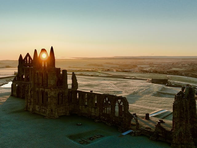 The morning sun peeping through the top of Whitby Abbey.
picture: Alastair Smith